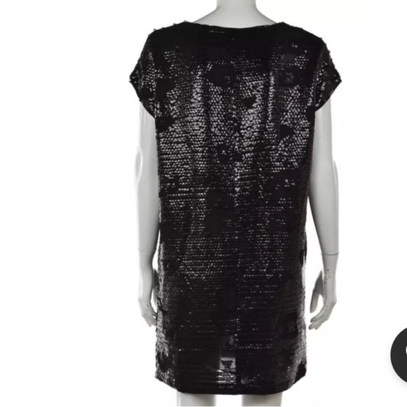 SEE By CHLOE Sequin Mini Dress Black sh sleeve Swifty Prom luxury designer sz4 - Picture 2 of 11